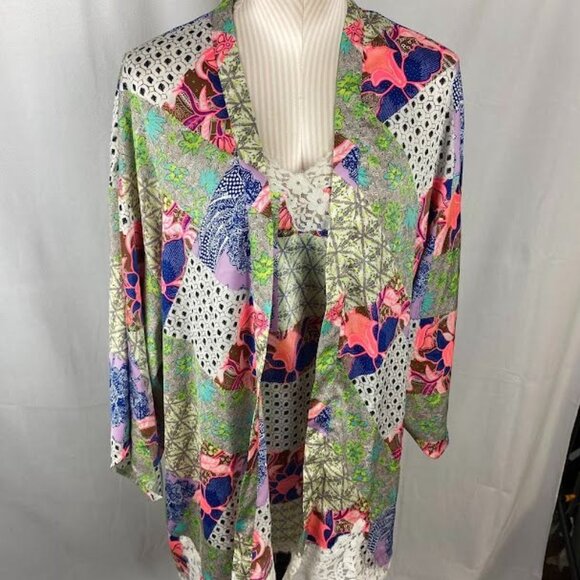 Victoria's Secret Bali Patchwork  Open Front Robe Matching Nightgown XS/S - Picture 1 of 16